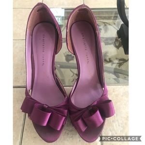 Charlotte Russe Open/Peep Toe & Bow Platform Pumps